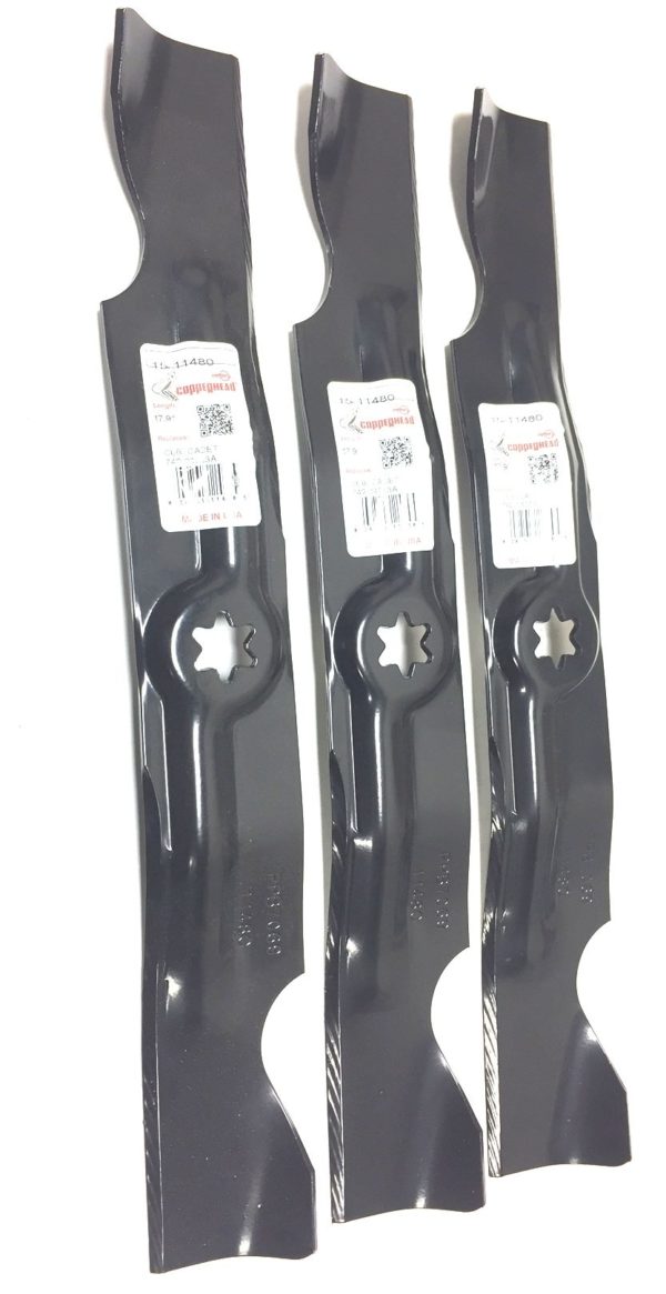 Set of 3 Blades for MTD: 742-04053A, 742-04053B, 742-04053C, 742-04056, 742-04056A, 742-04056B, 742-04056C, 942-04053A. 17.9″