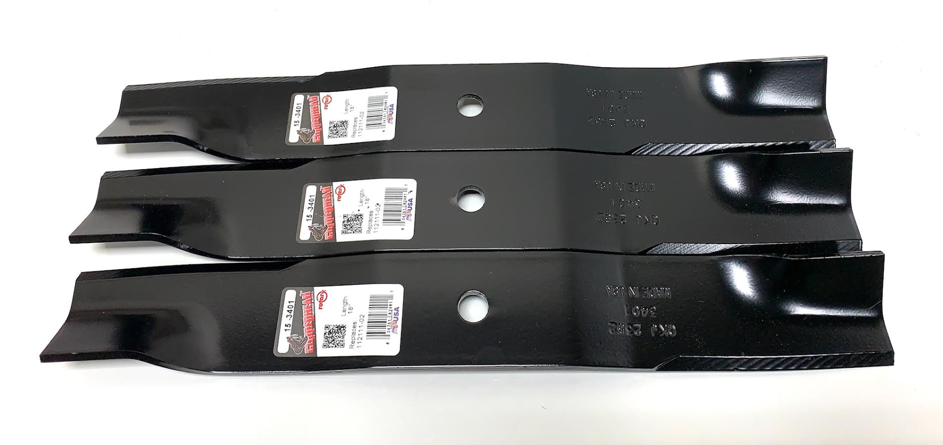 Set of 3 Blades For BobCat 112111-02, 690-120-0016 Also Craftsman Made In USA