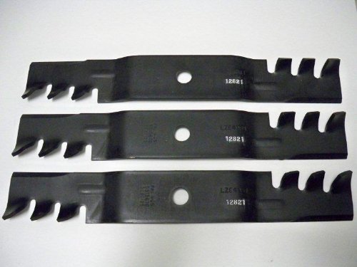 Set of 3 Heavy Duty Mulching Blades for John Deere: AM141907, AM146715, AM148663, M127500, M127673, M141794 & More. 17"