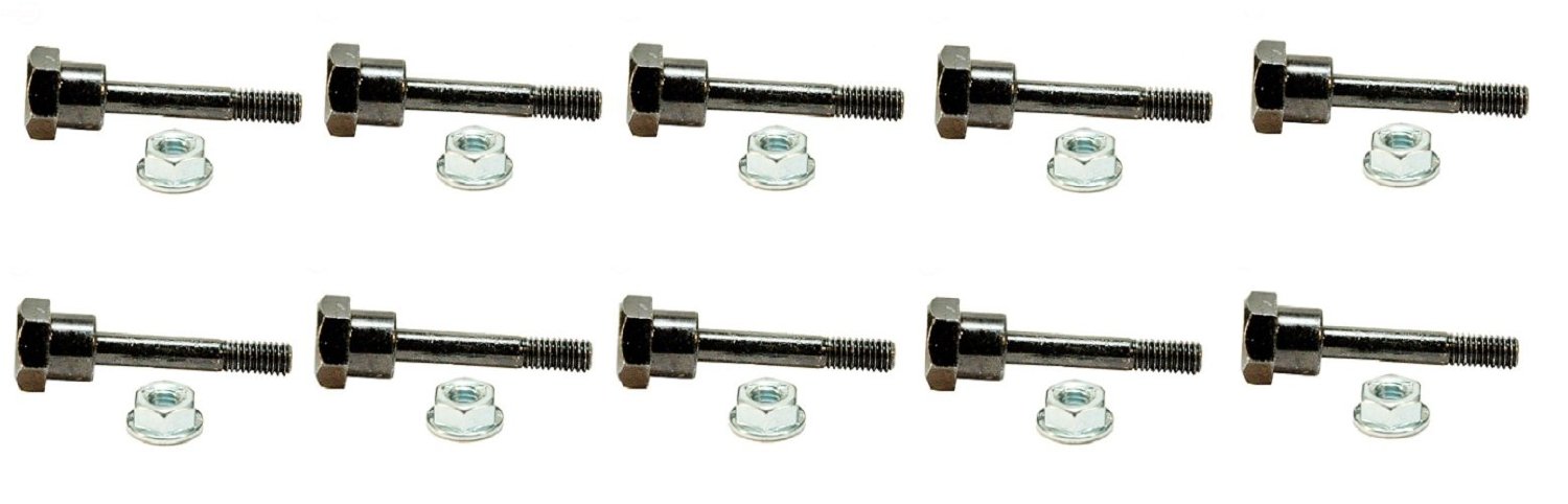 10 Pack Snowblower Shear Pin & Nut For Husqvarna 531002513 & 506714001 Yamaha 7Y6-51647-01-00, 90185-06122-00 - Image 2