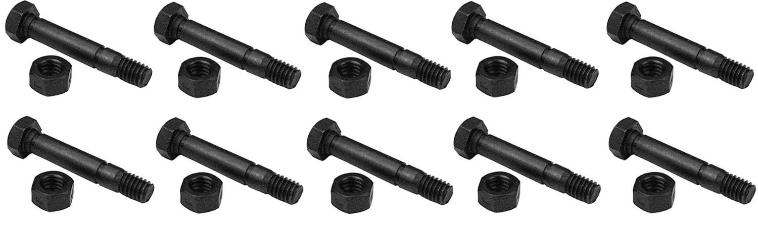 Set of 10 Shear Pins & Nuts for Ariens 52100100 OD 5/16″, 2″ Length