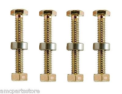 Set of 4 Snowblower Shear Pins w/ Spacers & Lock Nuts for AMF, Dynamark, Noma: 301172. Simplicity, Allis-Chalmers: 1501216MA, 703057 - Image 2