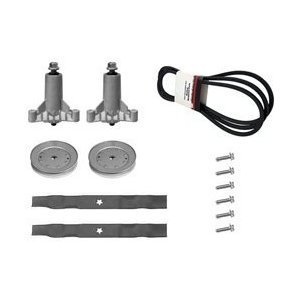 42" Deck Rebuild Kit, 2 Spindles (130794), 2 Blades (134149), 2 Pulleys (173436), Deck Belt (for 144200) . Craftsman Poulan Husqvarna - Image 2