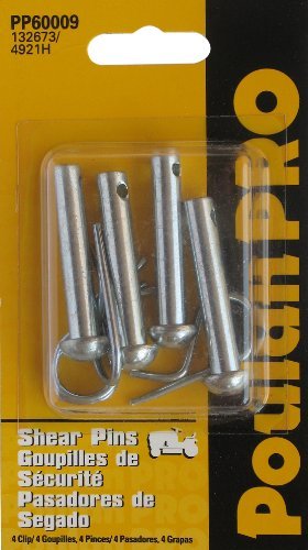 4 Pack Shear Pins & Clips Compatible With: 132673, 3146R Craftsman, Poulan, Husqvarna