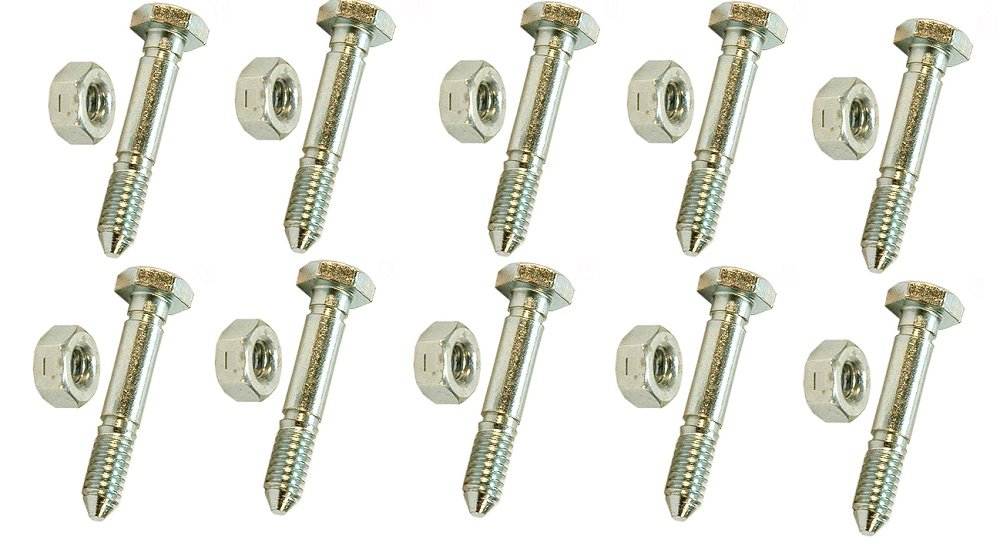 Set of 10 Shear Pins & Nuts for Ariens 05907100, 510016, 51001600, 532005, 53200500, 59071, 5907100 + - Image 2