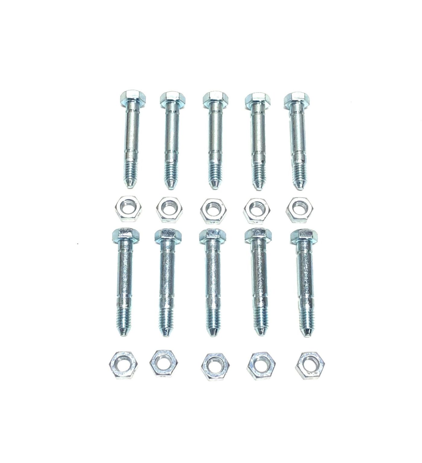 Set of 10 Shear Pins & Lock Nuts for Ariens 510015, 51001500 Snapper 1