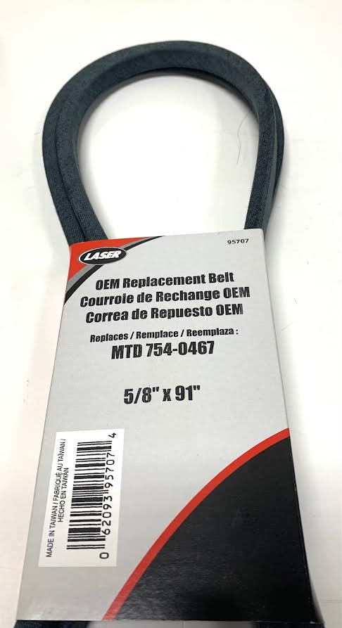 5/8" X 91" Belt Made With Kevlar for with MTD Cub Cadet 754-0467, 754-0467A, 954-0467, 954-0467A Toro 112-0301