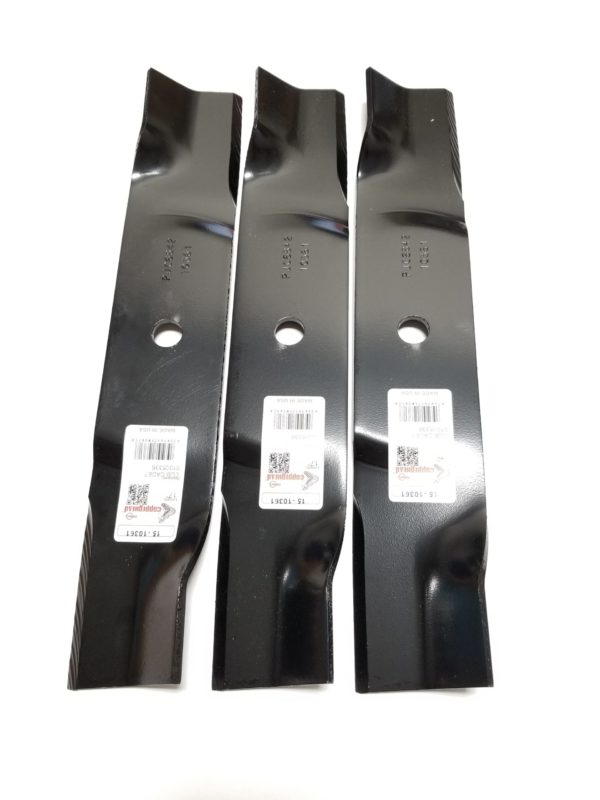 Set of 3 High Lift 17" Blades for MTD, Cub Cadet 01005336, 01005336P, 02005017, 742-04417, 942-04417, 942-04417A, 742-04278A - Image 2