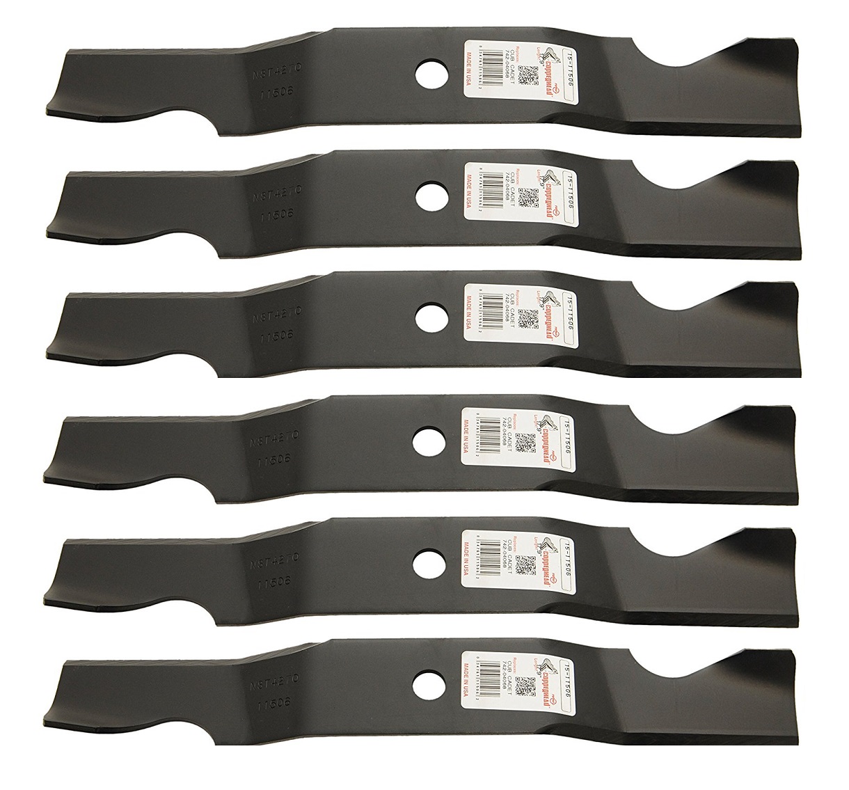 17.9″ Set of 6 Blades for MTD, Cub Cadet 742-04068, 742-04068A, 742-04068C, 759-04047, 942-04068, 942-04068