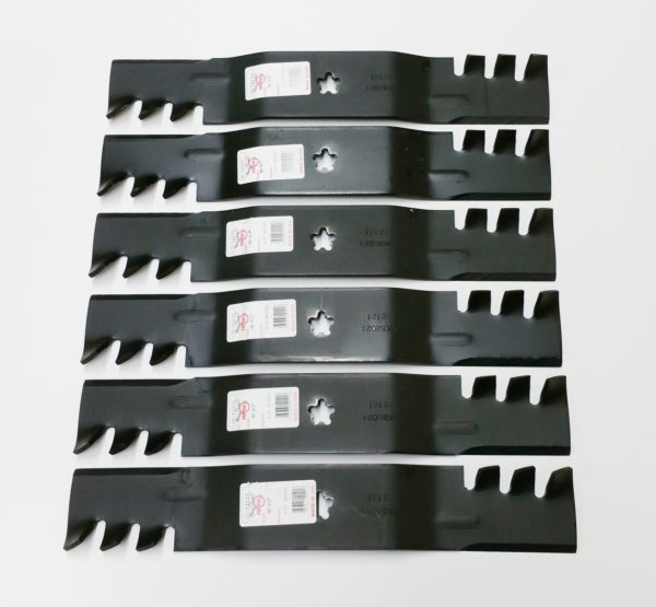 Set of 6 Blades for Craftsman, Poulan, Husqvarna: 187254, 187255, 187256, 532187255, 532187256, 594892901, 24541, 575938501. 18-1/2″