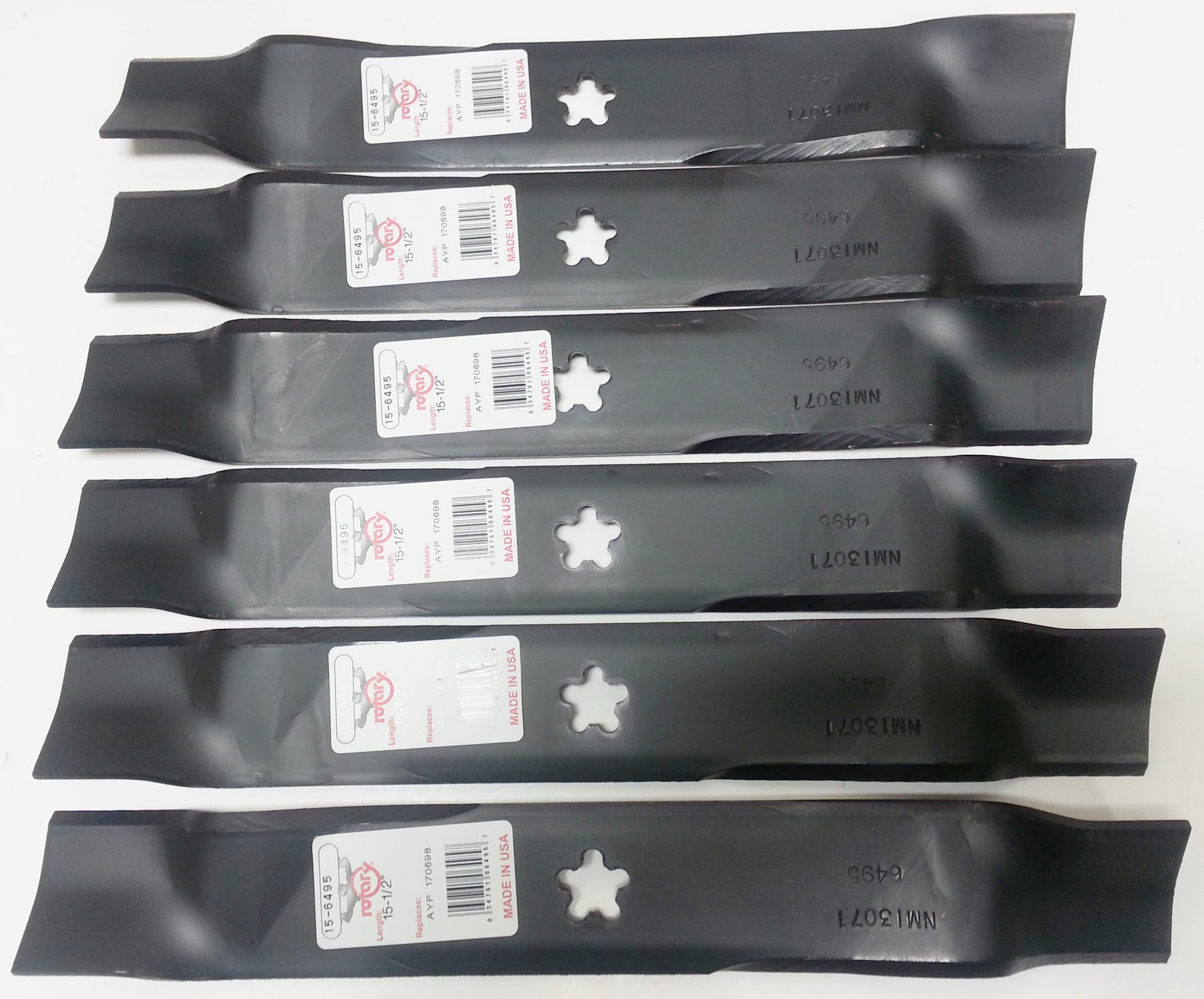 15-1/2″ Set of 6 Blades for Craftsman 145708, 152443, 157033, 159705, 163819, 170698, 176084, 532152443, 532176084, 532159705