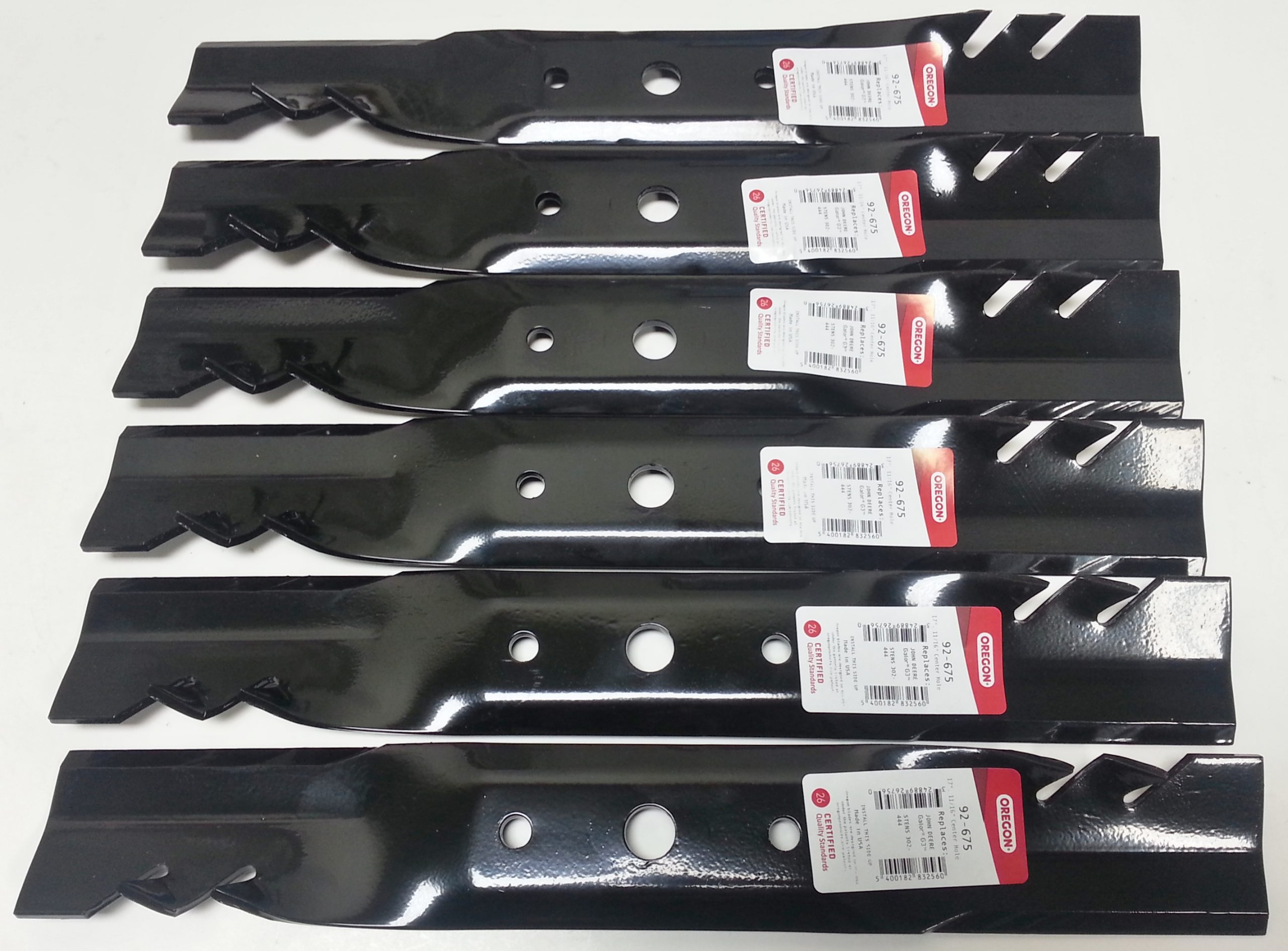 17″ Set of 6 Heavy Duty Gator G3 Blades for John Deere GX20250, GX20819, GY20568