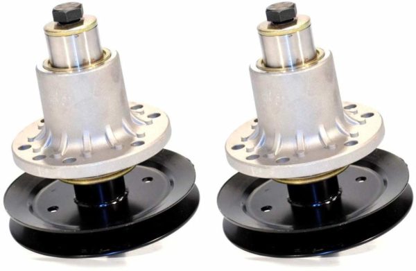 Set of 2 Heavy Duty Spindle Assemblies for Exmark: 103-1184. Includes Pulleys 1-653386