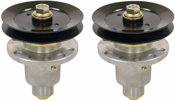Set of 2 Spindle Assemblies With Pulleys for Exmark, Lazer Z: 103-1183 & Pulley 1-653099. 6″ OD - Image 2