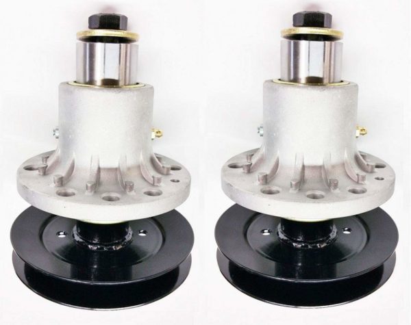 Set of 2 Spindle Assemblies With Pulleys for Exmark, Lazer Z: 103-1183 & Pulley 1-653099. 6″ OD