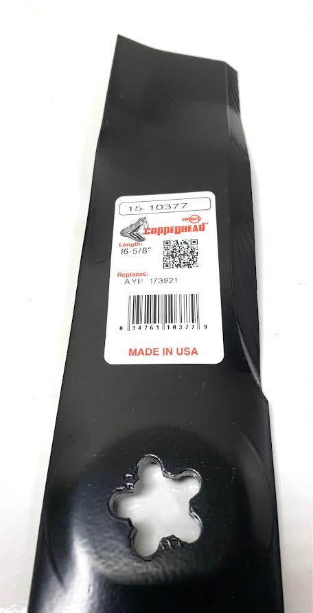 Set of 3 Mower Blades for AYP 173921 Husqvarna 532173921 16-5/8” Length 2-1/2” Width .204” Thickness 5 PT ST Center Hole 48" Deck - Image 2