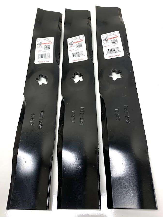 Set of 3 Mower Blades for AYP 173921 Husqvarna 532173921 16-5/8” Length 2-1/2” Width .204” Thickness 5 PT ST Center Hole 48" Deck - Image 3